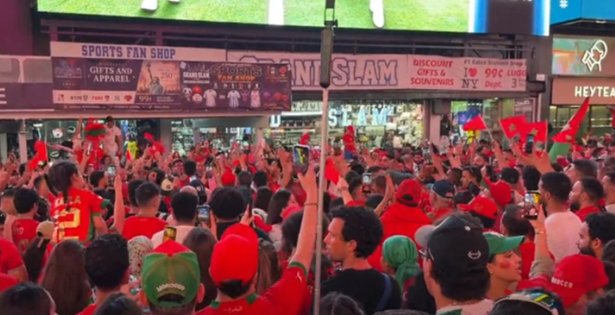 Mondial 2026 Times square Marocains