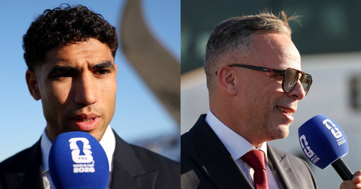 Mohamed Ouahbi et Achraf Hakimi lors de l'arrivée de la délégation marocaine aux États-Unis.