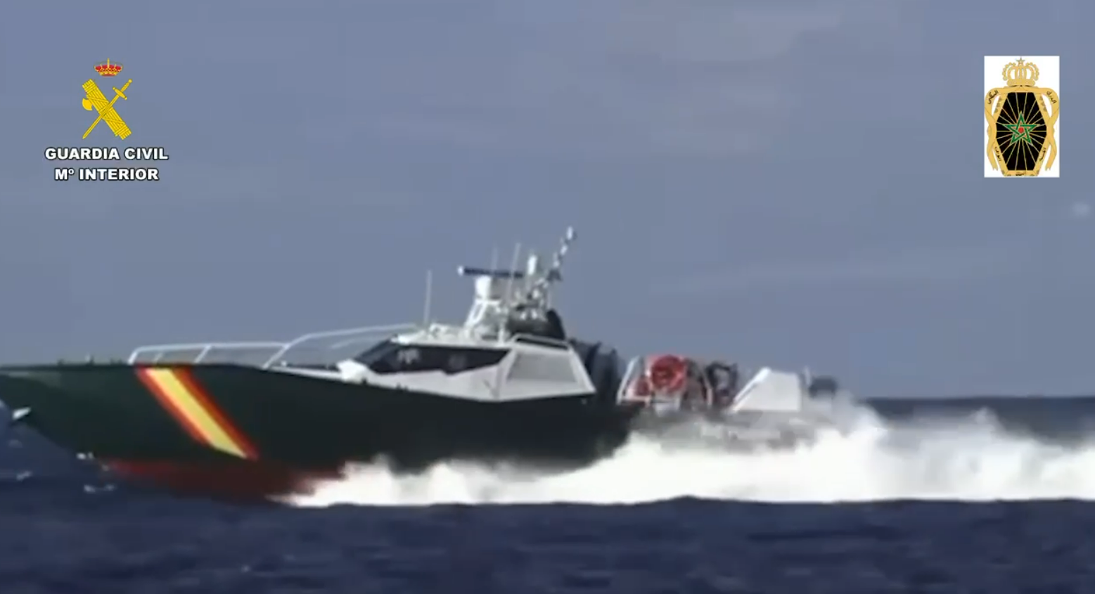course-poursuite de la Guardia Civil dans le détroit de gibraltar